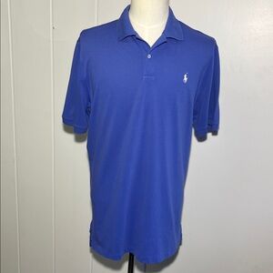 -Polo Golf Ralph Lauren Blue Moisture Wicking Shirt w/White Pony Mens Size Large